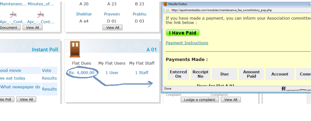 View on Resident's Dashboard