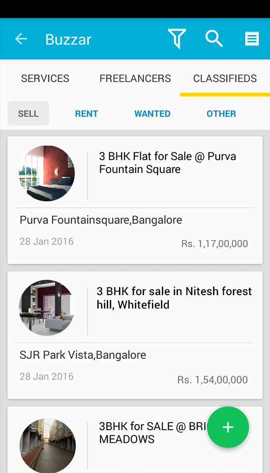 Classifieds to buy/rent/sell Apartments, Furniture