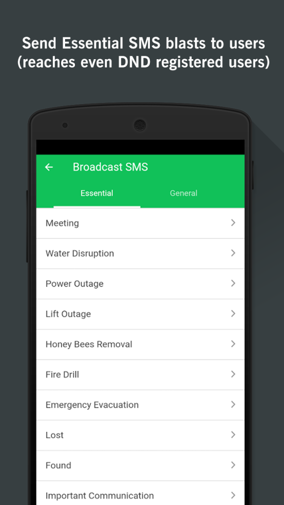 Apartment Management App Send SMS