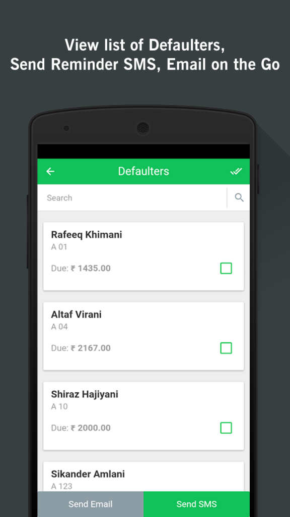 Apartment Management App Defaulter List