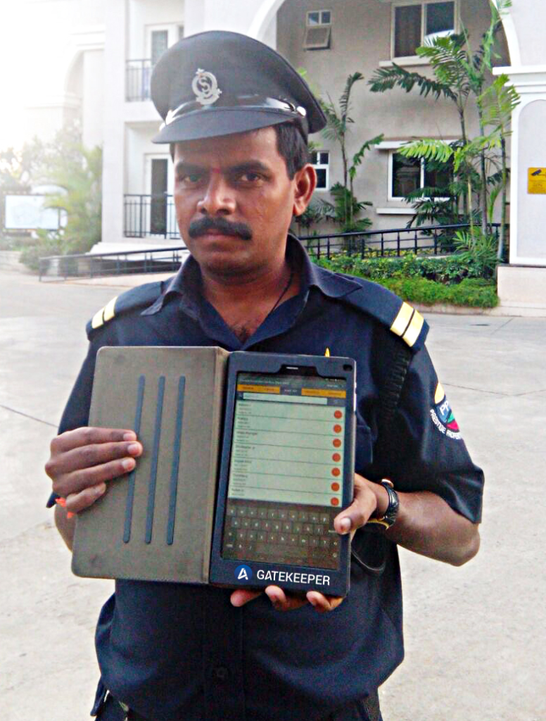 security guard using gatekeeper app