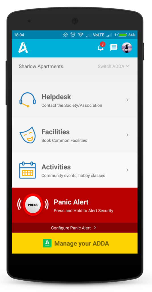 ADDA app - panic alert gatekeeper