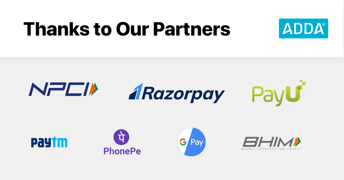 Thanks to NCPI, PayU and Razorpay