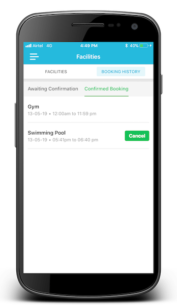 ADDA App Facility Booking Update