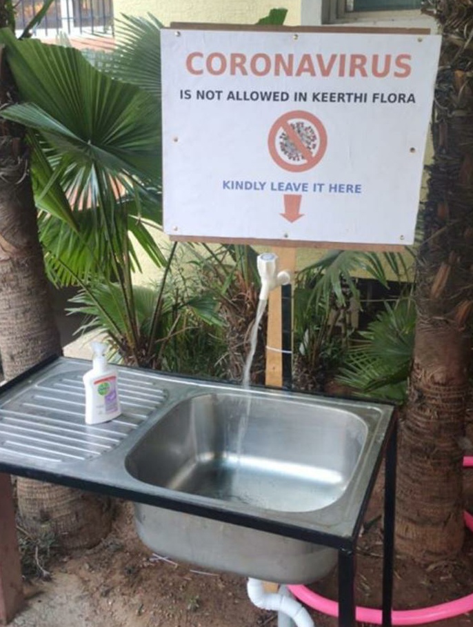 Apartment taking safety measures against COVID-19