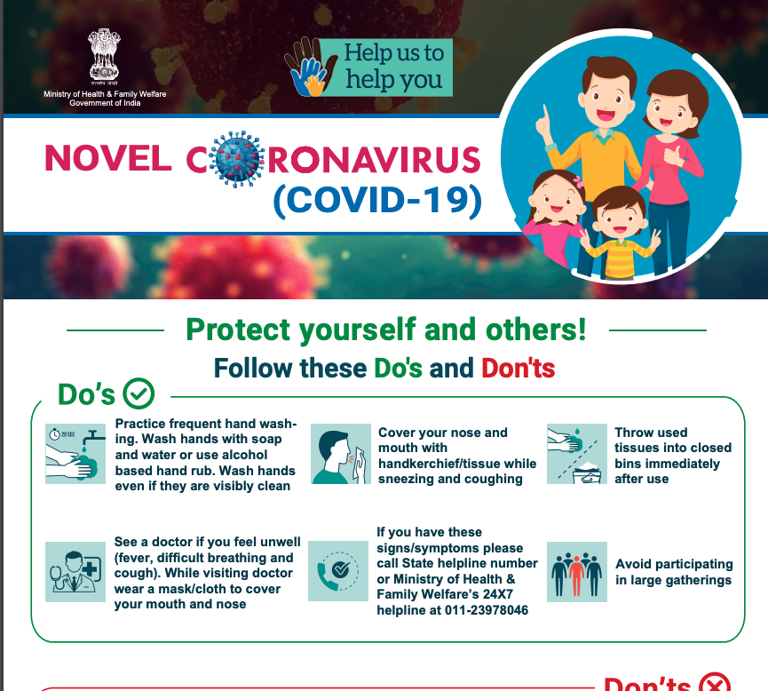 Ministry of Health India - Covid19 poster