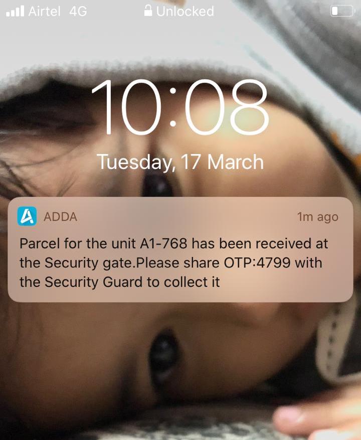 COVID-19 Tips - Notification for Delivery collected at Gate