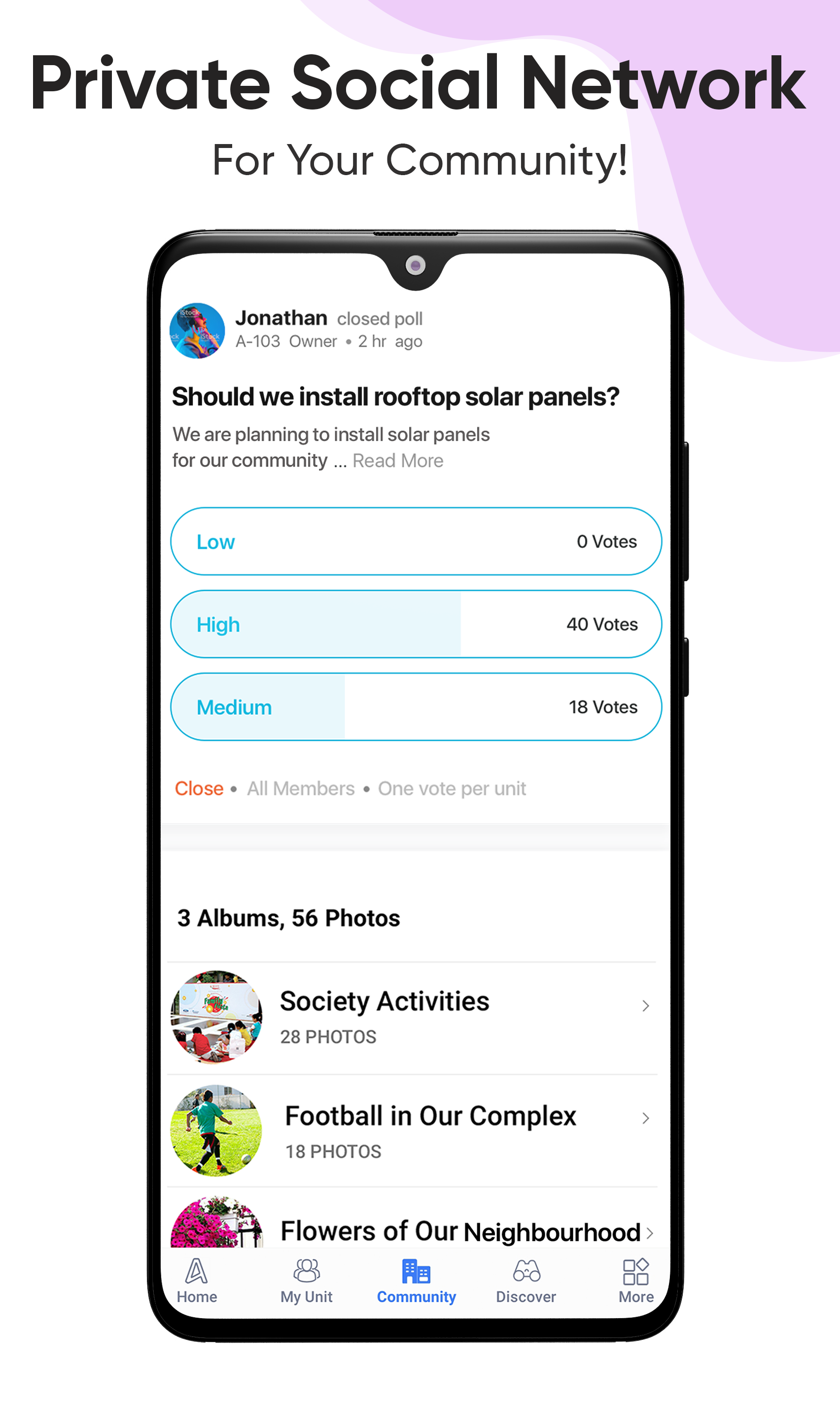 Private Social Network for Society Management