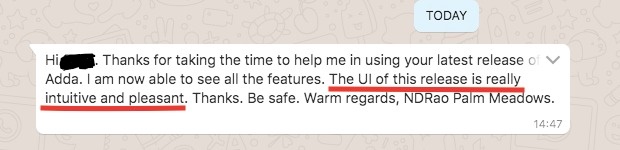 ADDA New UI User Testimonial