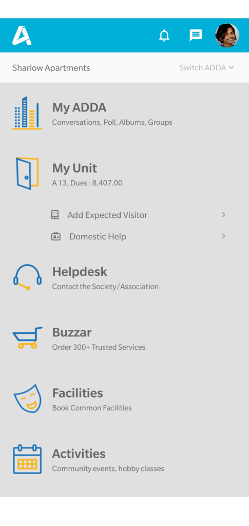 ADDA UI of the Old