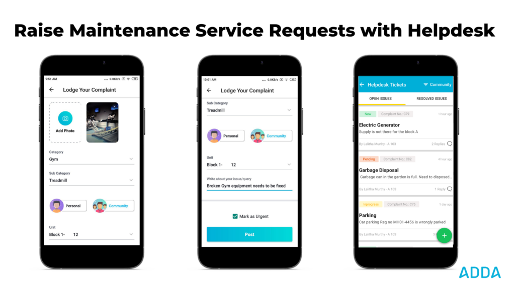 Steps to Lodge a complaint in ADDA Helpdesk