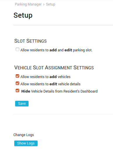 How to give access to the residents for parking slots?