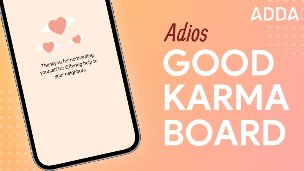 Good Karma Board feature goes out of ADDA