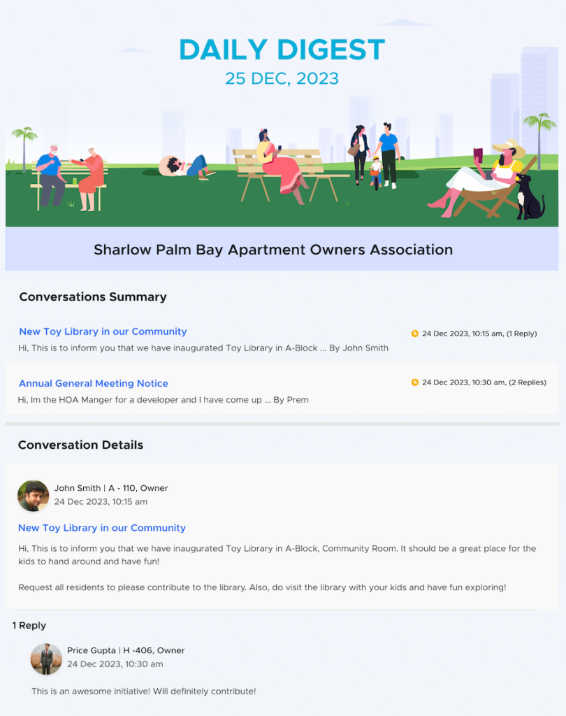 daily digest view in email