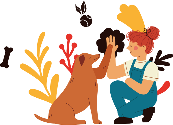 A happy pet owner