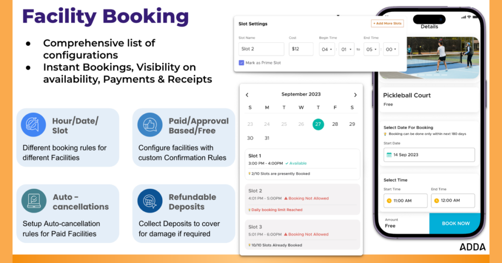 Benefits of ADDA's Advanced Facility Booking module