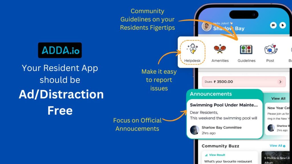 Distraction free resident app