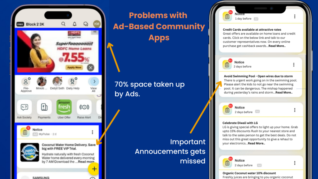 Problems with Ad based community app