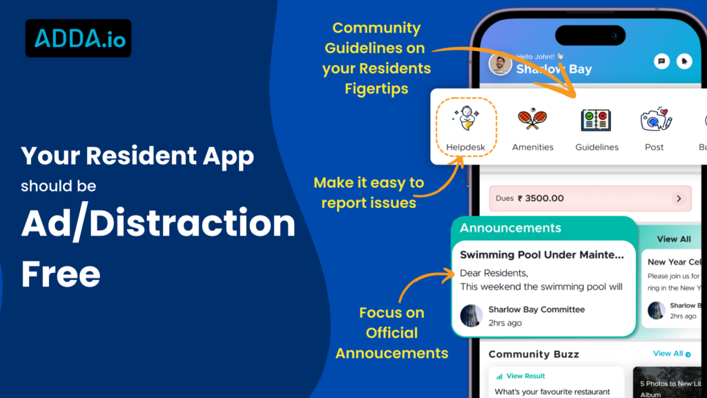 Ads free Society Management App